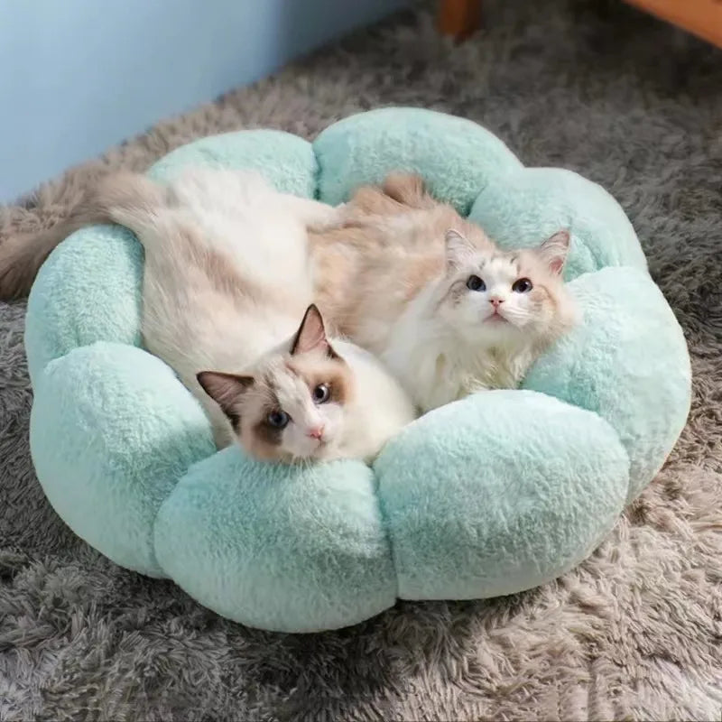 Round Flower Cat Bed