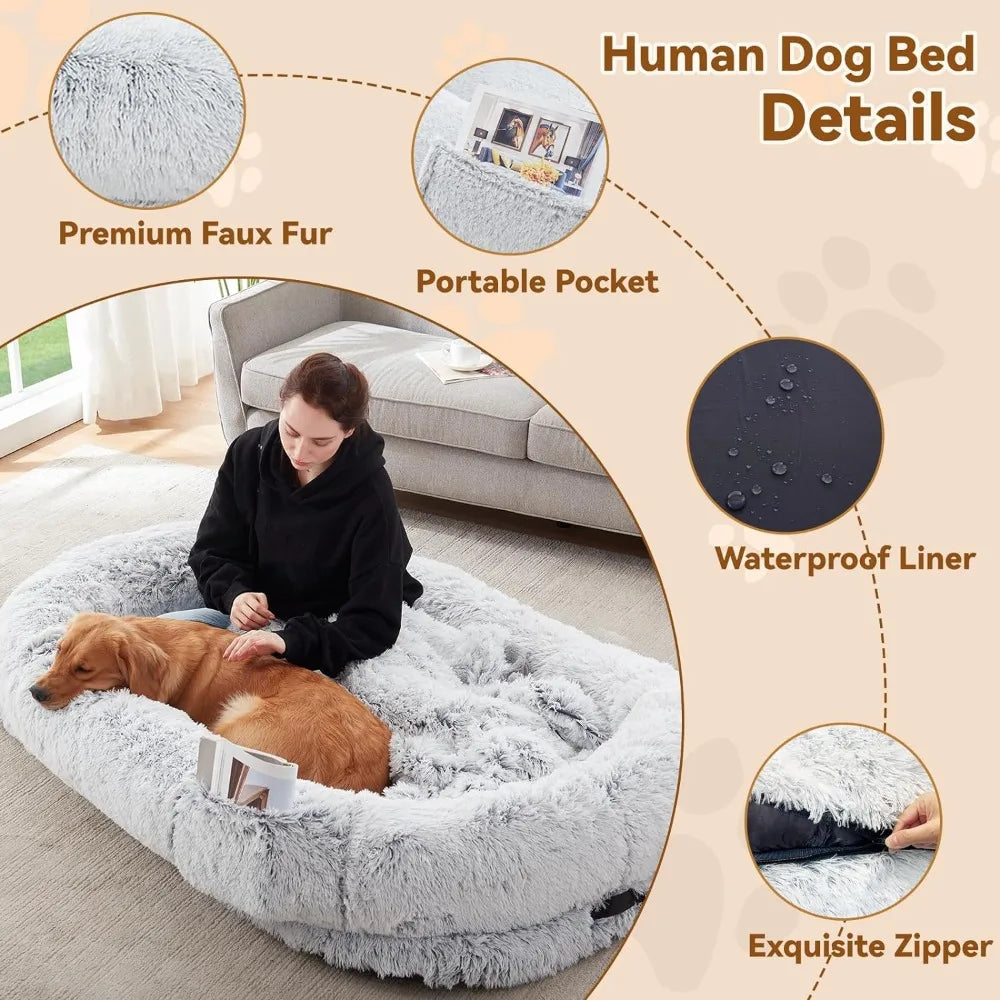 Fluffy Human Dog Bed