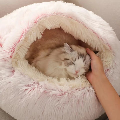 Round Plush Fluffy Cat Bed