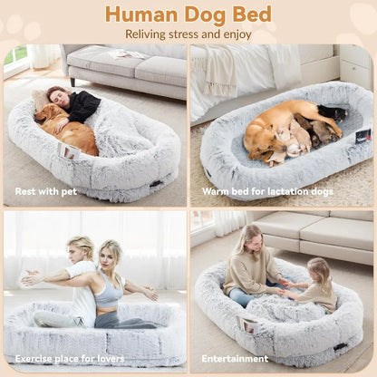 Fluffy Human Dog Bed